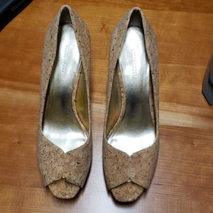 Beautiful Cork Material Platform  High Heel